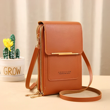 Women's Touchscreen Phone Crossbody Bag in Brown by Juana Fashion