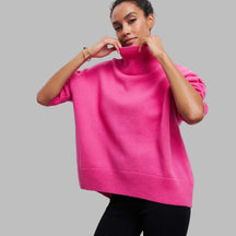 Women's Oversized Mock Neck Sweater — View 2