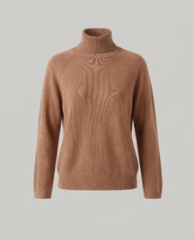 Women's Ribbed Fine Knit Raglan Sleeve Turtleneck Sweater — View 14