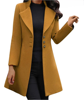 Women's Wool Long Sleeve Coat — View 3