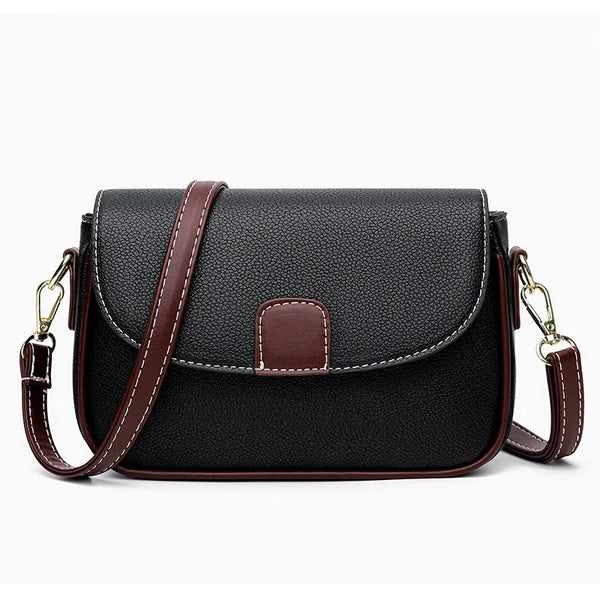 Women's Pebbled Faux Leather Crossbody Bag in Black by Juana Fashion