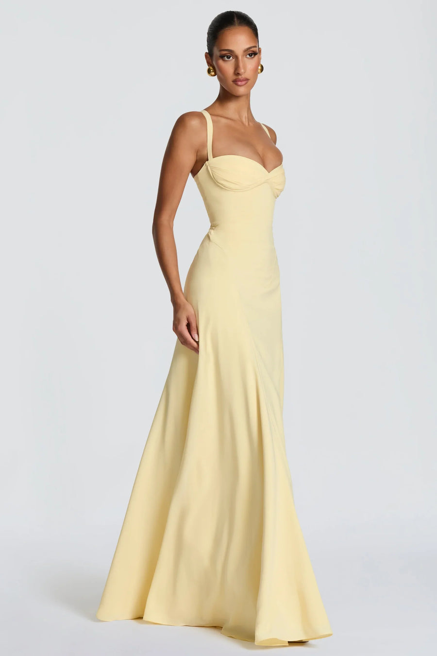 Women's Satin Sweetheart Maxi Prom Dress, Lace-Up Back | Amber