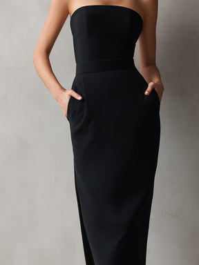 Women's Strapless Bodycon Midi Cocktail Dress | Angel