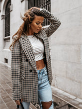 Women's Plaid Double Breasted Blazer — View 5