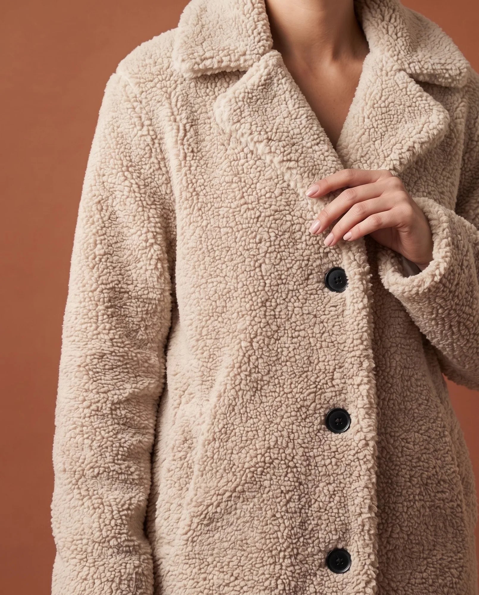 Women's White Long Teddy Coat | Delphine - Juana Fashion