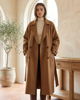 Women's Brown Long Tailored Coat | Adeline - Juana Fashion