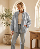 Women's Light Gray Lightweight Quilted Jacket | Marlowe - Juana Fashion