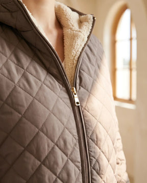 Women's Taupe Quilted Jacket | Freya - Juana Fashion