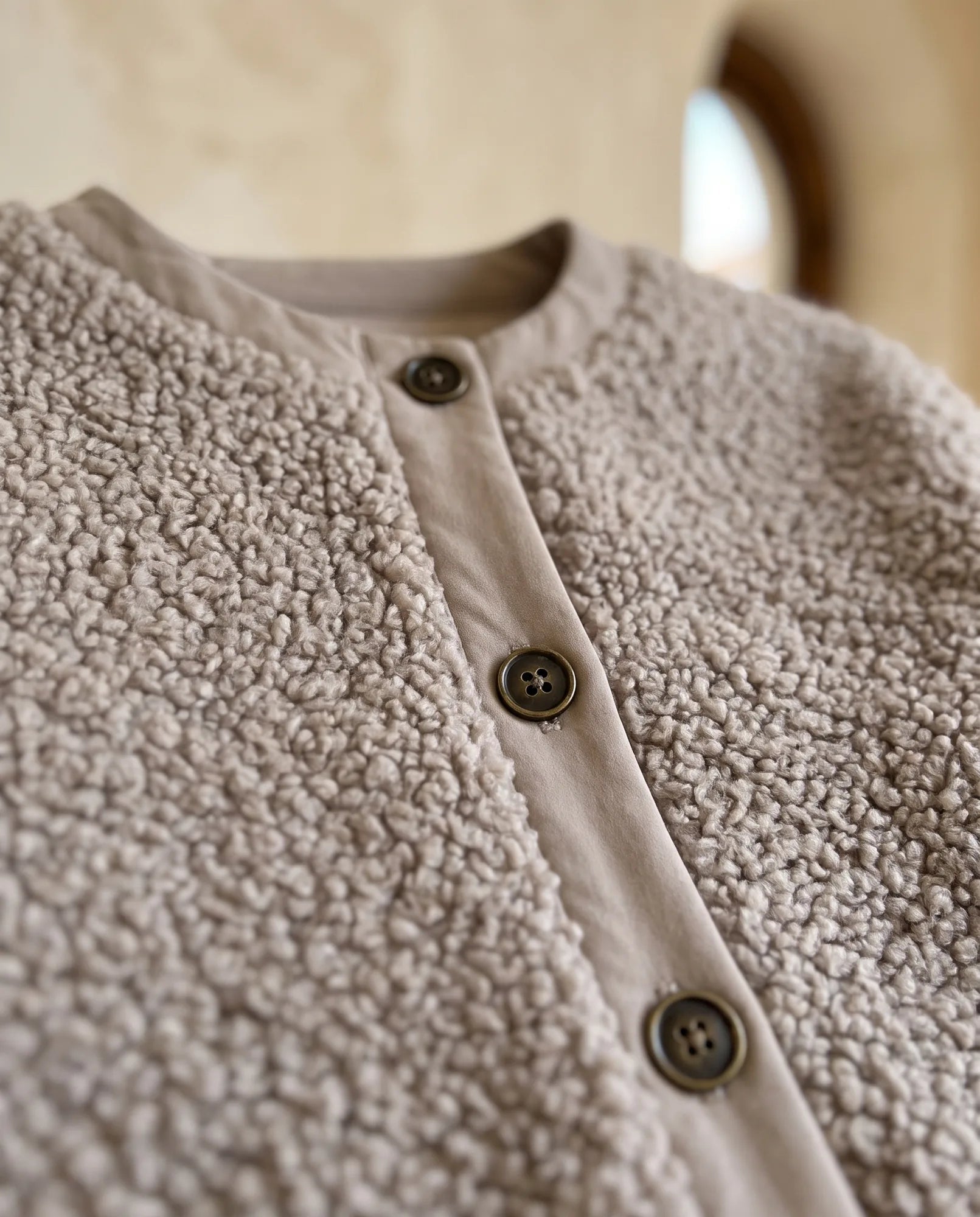 Women's Taupe Teddy Jacket | Willa - Juana Fashion