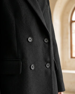 Women's Black Double-Breasted Winter Coat | Greer - Juana Fashion