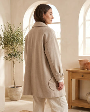 Women's Beige Long Oversized Coat | Margot - Juana Fashion