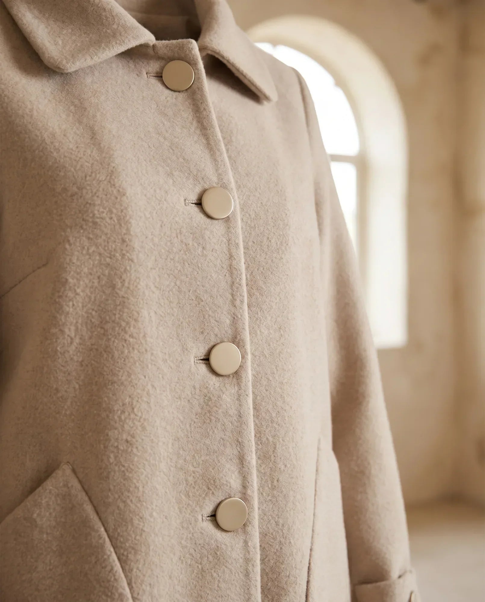 Women's Beige Long Oversized Coat | Margot - Juana Fashion