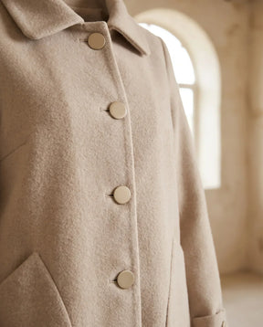 Women's Beige Long Oversized Coat | Margot - Juana Fashion