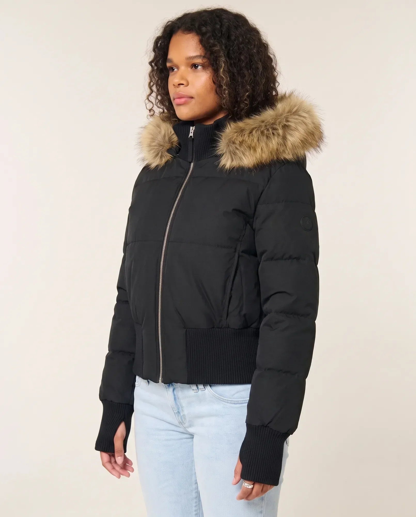 Women's Cropped Hooded Quilted Jacket | Blythe in Black - Juana Fashion
