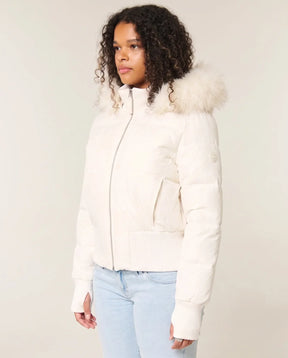 Women's Cropped Hooded Quilted Jacket | Blythe in Black - Juana Fashion