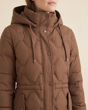Women's Long Hooded Quilted Coat | Cora in Black - Juana Fashion