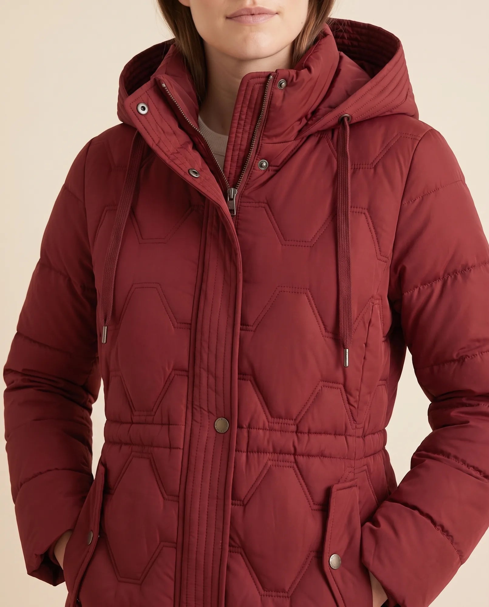 Women's Long Hooded Quilted Coat | Cora in Black - Juana Fashion