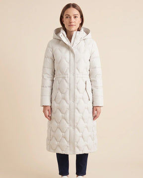 Women's Long Hooded Quilted Coat | Cora in Brown - Juana Fashion