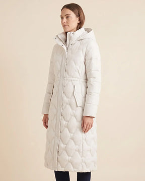 Women's Long Hooded Quilted Coat | Cora in Red - Juana Fashion