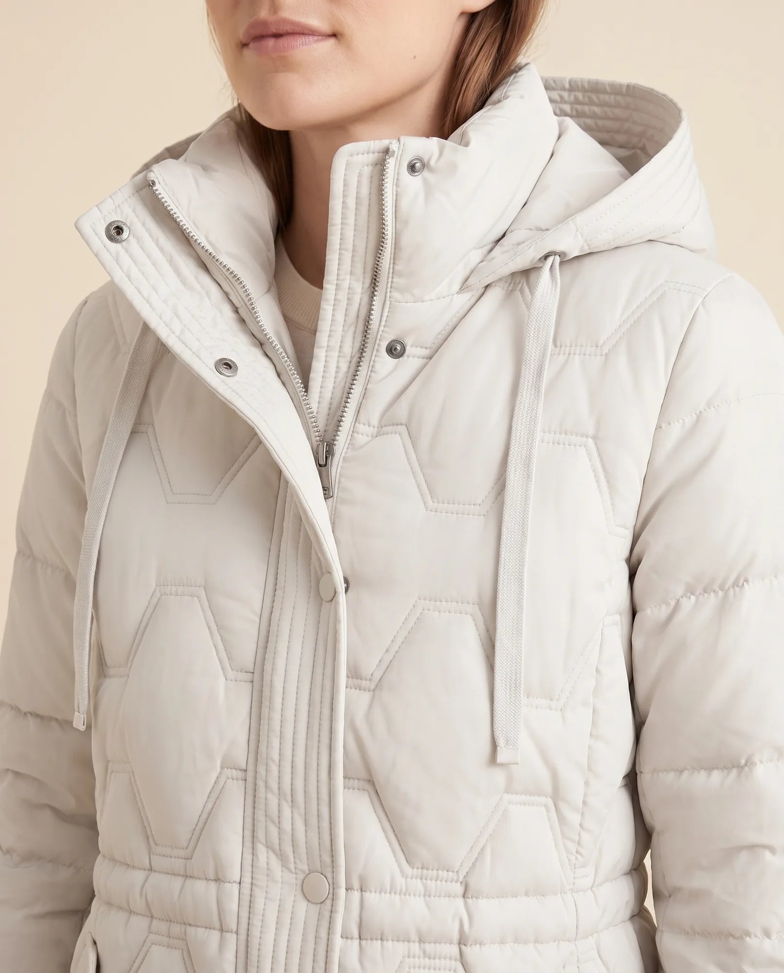 Women's Long Hooded Quilted Coat | Cora in Red - Juana Fashion