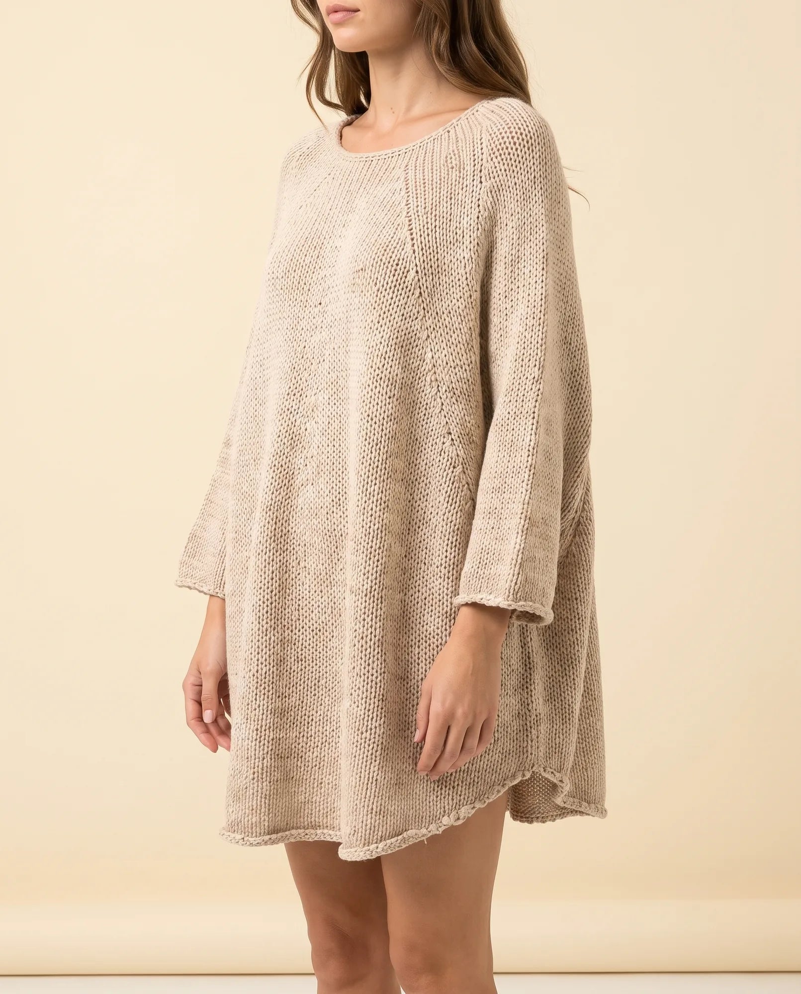 Women's Oversized Poncho Sweater | Eloise in Cream - Juana Fashion