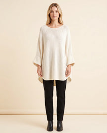 Women's Oversized Poncho Sweater | Eloise in Beige - Juana Fashion