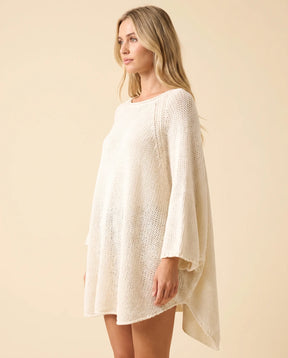 Women's Oversized Poncho Sweater | Eloise in Cream - Juana Fashion
