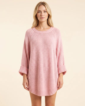 Women's Oversized Poncho Sweater | Eloise in Beige - Juana Fashion