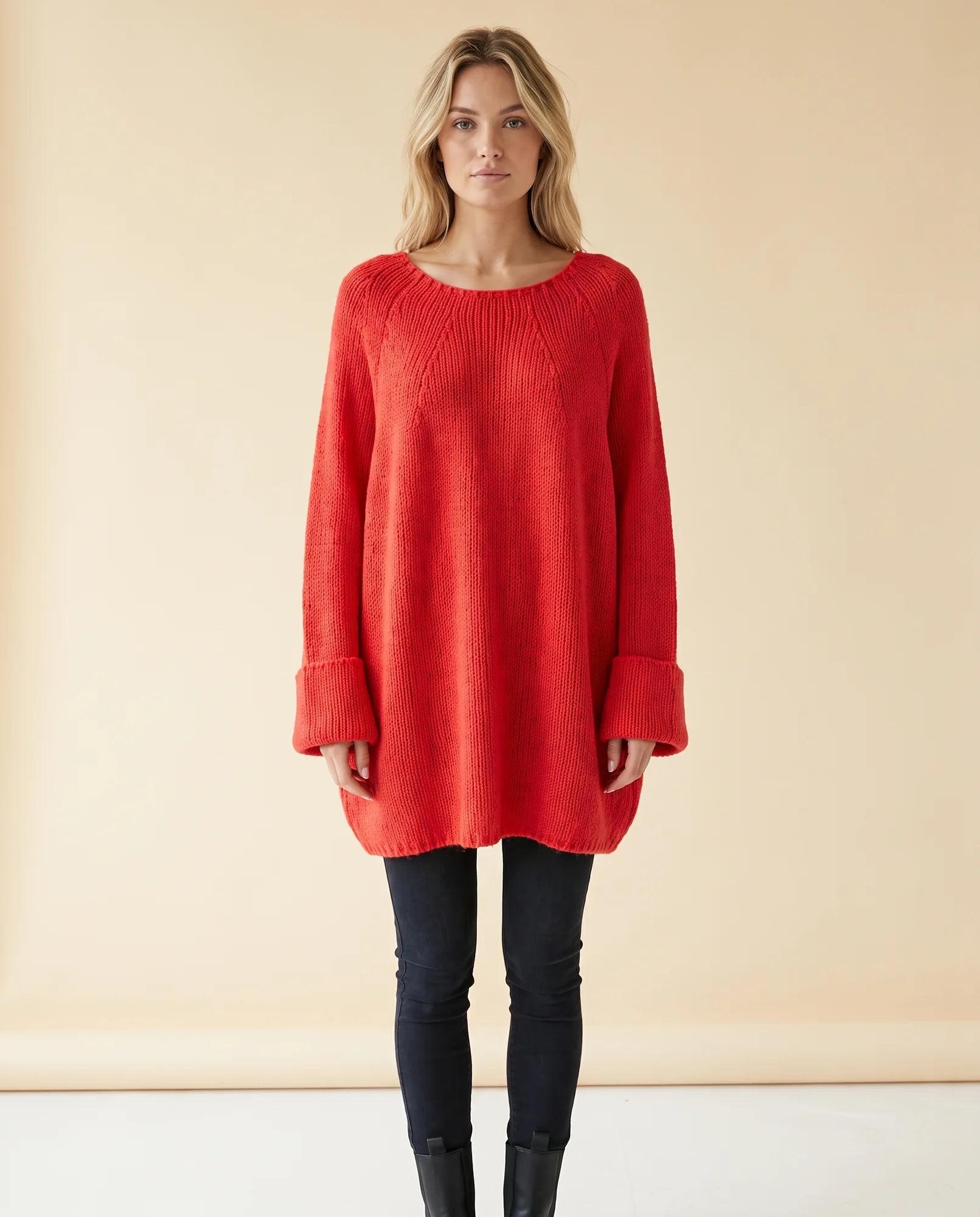 Women's Oversized Poncho Sweater | Eloise in Beige - Juana Fashion