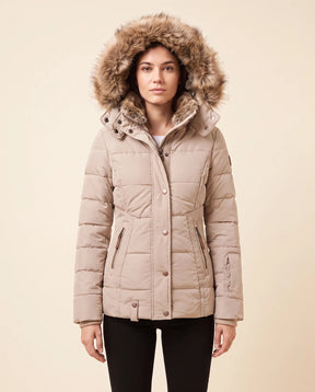 Women's Hooded Quilted Zip-Up Winter Jacket | Iris in Black - Juana Fashion