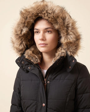 Women's Hooded Quilted Zip-Up Winter Jacket | Iris in Beige - Juana Fashion