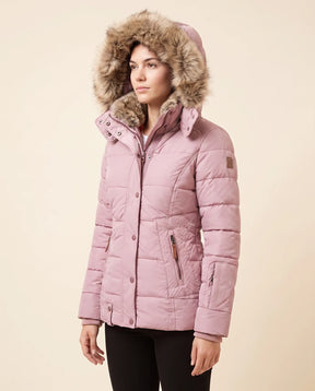 Women's Hooded Quilted Zip-Up Winter Jacket | Iris in Blue - Juana Fashion
