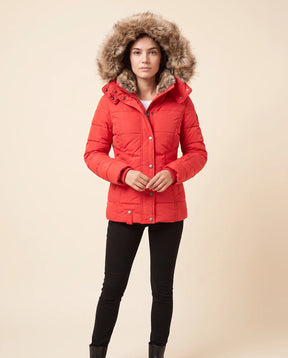 Women's Hooded Quilted Zip-Up Winter Jacket | Iris in Black - Juana Fashion
