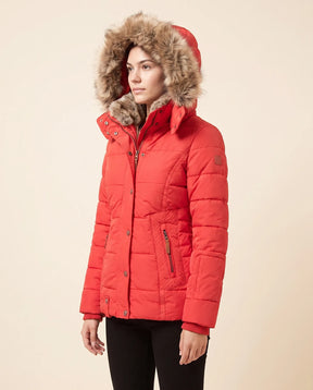 Women's Hooded Quilted Zip-Up Winter Jacket | Iris in Blue - Juana Fashion