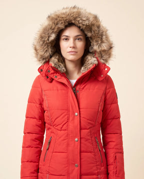 Women's Hooded Quilted Zip-Up Winter Jacket | Iris in Blue - Juana Fashion