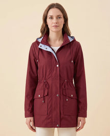 Women's Long Water-Repellent Hooded Trench Coat | Mira in Green - Juana Fashion