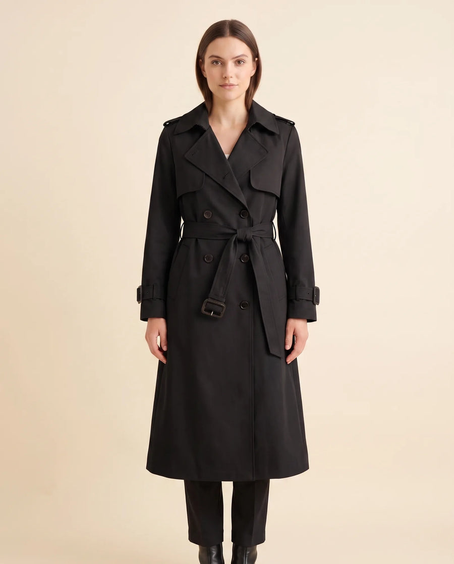 Women's Long Belted Double-Breasted Trench Coat | Nell in Beige - Juana Fashion