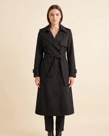 Women's Long Belted Double-Breasted Trench Coat | Nell in Beige - Juana Fashion