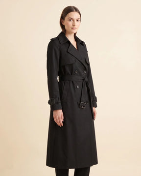 Women's Long Belted Double-Breasted Trench Coat | Nell in Black - Juana Fashion