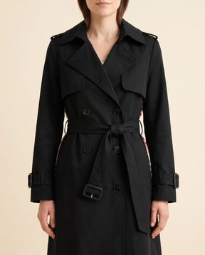 Women's Long Belted Double-Breasted Trench Coat | Nell in Black - Juana Fashion