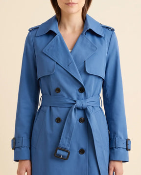 Women's Long Belted Double-Breasted Trench Coat | Nell in Black - Juana Fashion