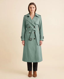 Women's Long Belted Double-Breasted Trench Coat | Nell in Beige - Juana Fashion
