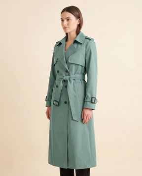 Women's Long Belted Double-Breasted Trench Coat | Nell in Black - Juana Fashion