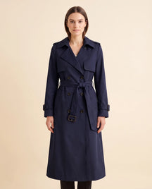 Women's Long Belted Double-Breasted Trench Coat | Nell in Beige - Juana Fashion
