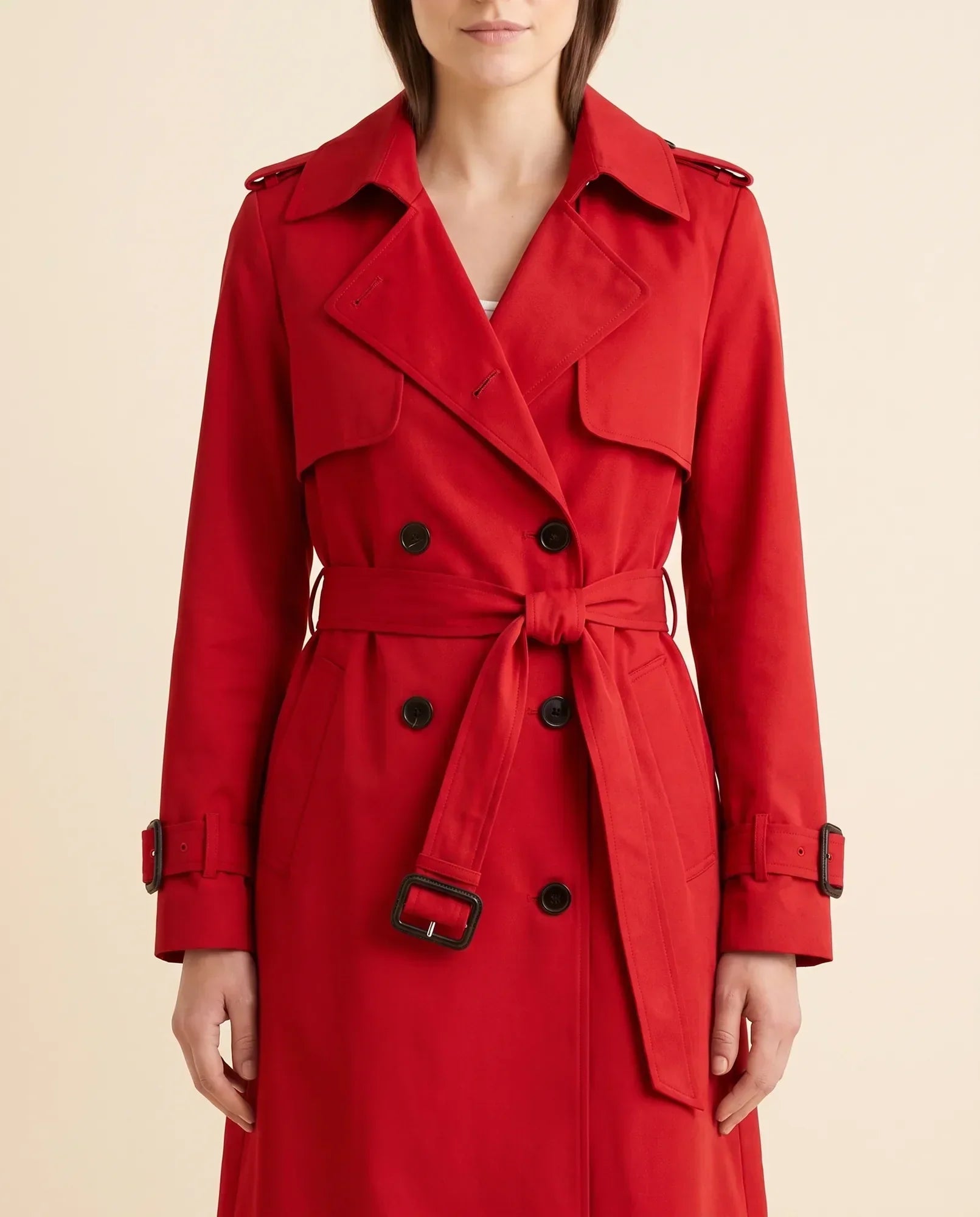 Women's Long Belted Double-Breasted Trench Coat | Nell in Blue - Juana Fashion