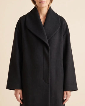 Women's Shawl-Collar Wrap Coat | Opal in Black - Juana Fashion