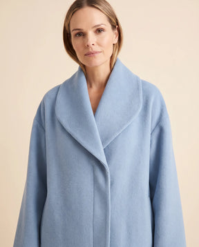 Women's Shawl-Collar Wrap Coat | Opal in Black - Juana Fashion