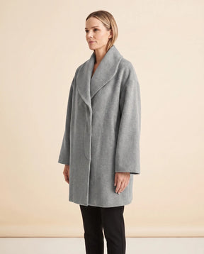 Women's Shawl-Collar Wrap Coat | Opal in Black - Juana Fashion