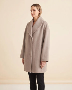 Women's Shawl-Collar Wrap Coat | Opal in Khaki - Juana Fashion