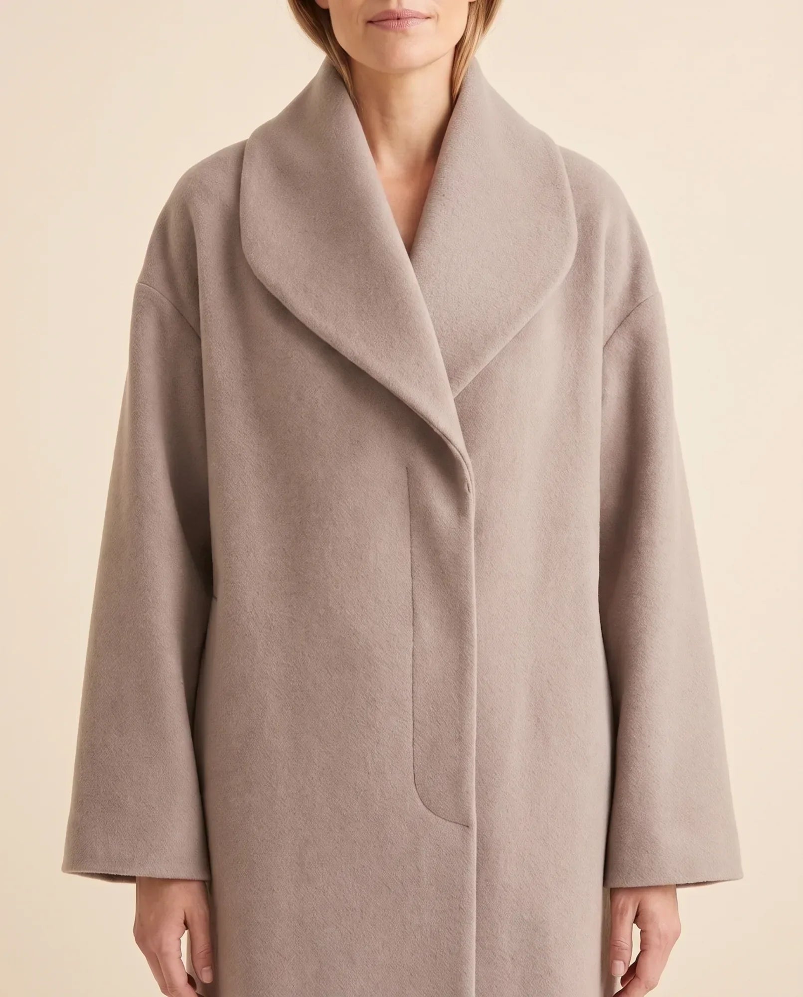 Women's Shawl-Collar Wrap Coat | Opal in Black - Juana Fashion